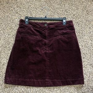 Corduroy Mini Skirt in Deep Burgundy